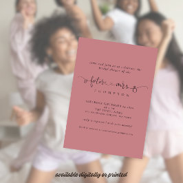 未来のミセスブライダルシャワーほこりっぽいバラピンク 招待状