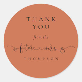 未来のミセスブライダルシャワーテラコッタサンキュー ラウンドシール