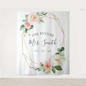 未来のミセスブライダルシャワー背景フォトブース タペストリー (正面)