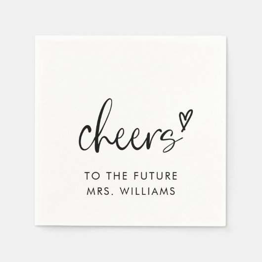 未来のミセスモダンブライダルシャワー スタンダードカクテルナプキン (正面)