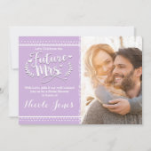 未来のミセスラベンダーパープルブライダルシャワー写真 招待状 (正面)