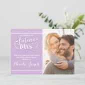 未来のミセスラベンダーパープルブライダルシャワー写真 招待状 (スタンド正面)