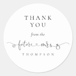 未来のミセスリングや輪ハートブライダルシャワーありがとう ラウンドシール