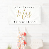 未来のミセス名字金ゴールドブラックタイポグラフィ 横断幕 (インサイチュ)