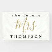 未来のミセス名字金ゴールドブラックタイポグラフィ 横断幕 (横)