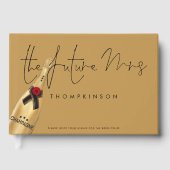 未来のミセス名日付金ゴールドブライダルシャワー ゲストブック (正面)