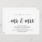 未来のミセス婚約パーティ招待状 招待状 (正面/裏面)