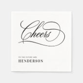 未来のミセス応援へのエレガントブライダルシャワー スタンダードカクテルナプキン (正面)