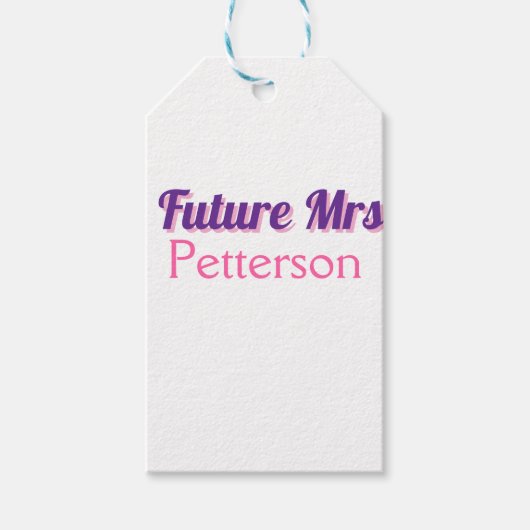 未来のミセス新しい名前結婚花嫁のバチェロレッテ部分 ギフトタグ (正面)