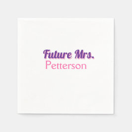 未来のミセス新しい名前結婚花嫁のバチェロレッテ部分 スタンダードカクテルナプキン