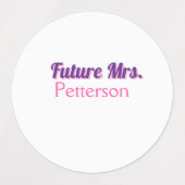 未来のミセス新しい名前結婚花嫁のバチェロレッテ部分 ラベル (デザイン1)