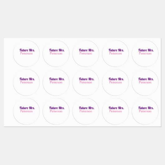 未来のミセス新しい名前結婚花嫁のバチェロレッテ部分 ラベル (シート)