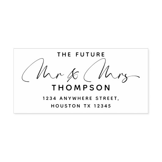 未来のミセス書道の名前差出人住所 セルフインキングスタンプ (デザイン)