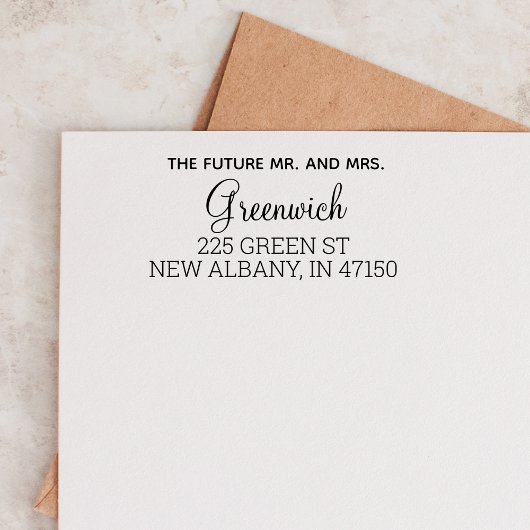 未来のミセス氏モダンの結婚差出人住所カスタム セルフインキングスタンプ