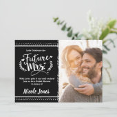 未来のミセス白黒ブライダルシャワー写真 招待状 (スタンド正面)