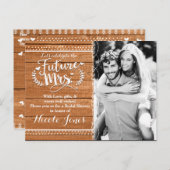 未来のミセス素朴オークウッドブライダルシャワー インビテーションポストカード (正面/裏面)
