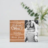 未来のミセス素朴オークウッドブライダルシャワー インビテーションポストカード (スタンド正面)