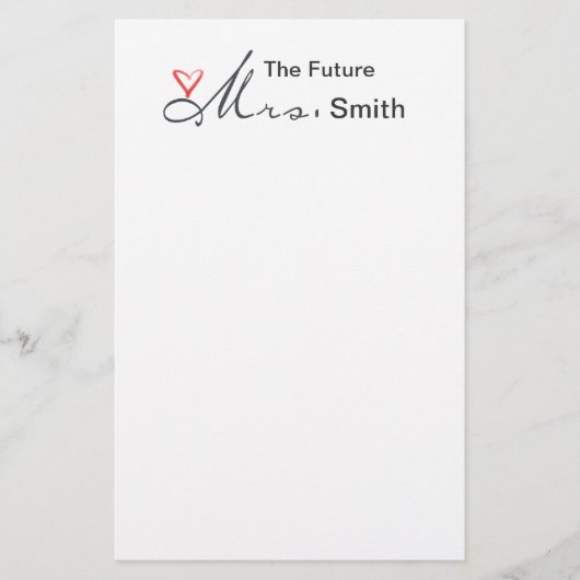 未来のミセス自分カスタマイズのこと！ 便箋 (正面)