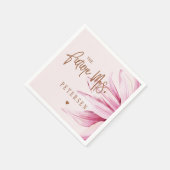 未来のミセス赤面ピンクの水色ブライダルシャワー スタンダードカクテルナプキン (角)