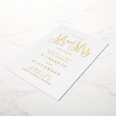 未来のミセス金ゴールドエレガント保存日付 箔招待状 (回転した状態)