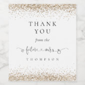 未来のミセス金ゴールドグリッターブライダルシャワーありがとう ワインラベル (シングルラベル)