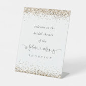未来のミセス金ゴールドグリッター歓迎ブライダルシャワー 台座サイン (正面)