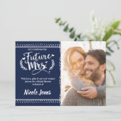 未来のミセス青と白のブライダルシャワー 招待状 (スタンド正面)