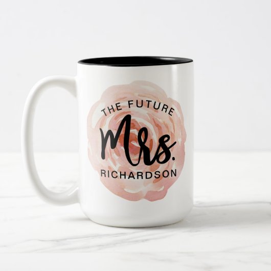 未来のミセス·ウォーターカラー·フローラ·マグ ツートーンマグカップ (左)