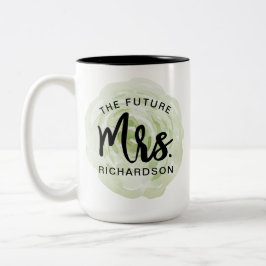 未来のミセス·ウォーターカラー·フローラ·マグ ツートーンマグカップ