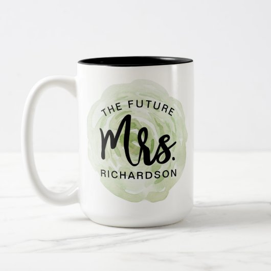 未来のミセス·ウォーターカラー·フローラ·マグ ツートーンマグカップ (左)