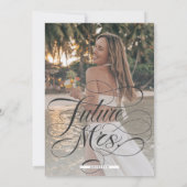 未来のミセス・ウォーター色フローラブライダルシャワー写真 招待状 (裏面)