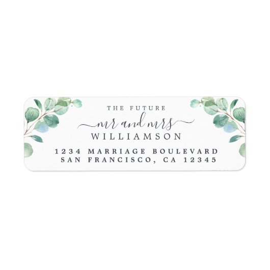 未来のミセス・グリーン結婚リーフ差出人住所 ラベル (正面)
