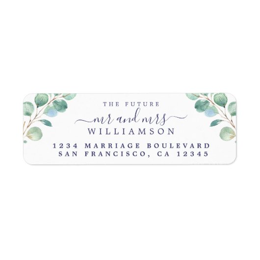 未来のミセス・グリーン結婚リーフ差出人住所 ラベル (正面)