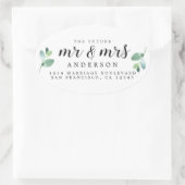 未来のミセス・グリーン結婚リーフ差出人住所 楕円形シール (バッグ)