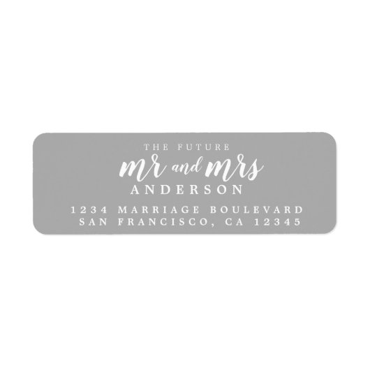 未来のミセス・グレイ結婚の差出人住所 ラベル (正面)