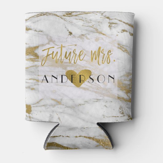 未来のミセス・ゴールド・フォイルと白い大理石の花嫁 缶クーラー (正面)