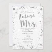 未来のミセス シルバー ホワイト ブライダル シャワー 招待状 (正面)