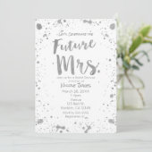 未来のミセス シルバー ホワイト ブライダル シャワー 招待状 (スタンド正面)