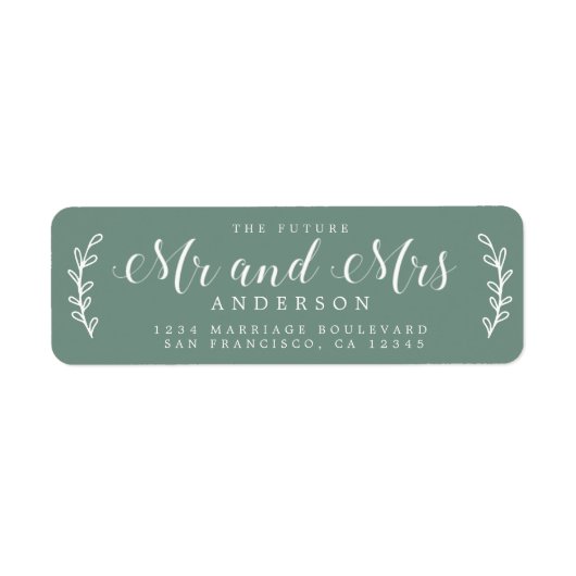 未来のミセス・スクリプト・ダスティグリーン・差出人住所 ラベル (正面)