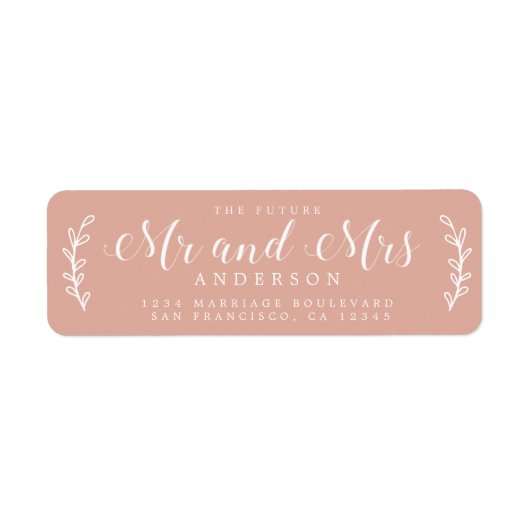 未来のミセス・スクリプト・ダスティピンク差出人住所 ラベル (正面)