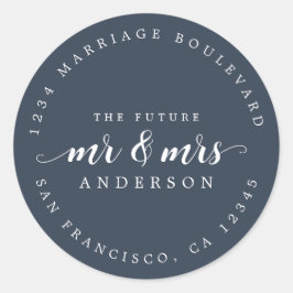 未来のミセス・スクリプト・ダークブルー差出人住所 ラウンドシール