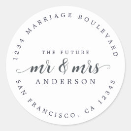 未来のミセス・スクリプト・ダークブルー差出人住所 ラウンドシール