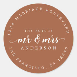 未来のミセス・スクリプト・テラコッタ差出人住所 ラウンドシール