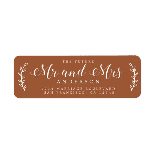 未来のミセス・スクリプト・テラコッタ差出人住所 ラベル (正面)