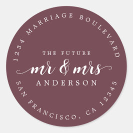 未来のミセス・スクリプト・バーガンディ・差出人住所 ラウンドシール