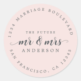 未来のミセス・スクリプト・パステルピンク差出人住所 ラウンドシール