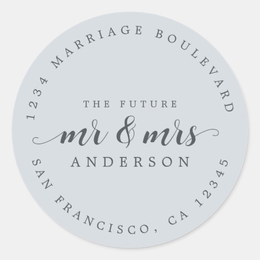 未来のミセス・スクリプト・パステルブルー差出人住所 ラウンドシール (正面)