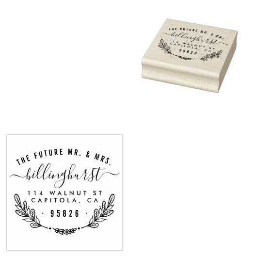 未来のミセス・スクリプ素朴ト差出人住所 ラバースタンプ (押印)