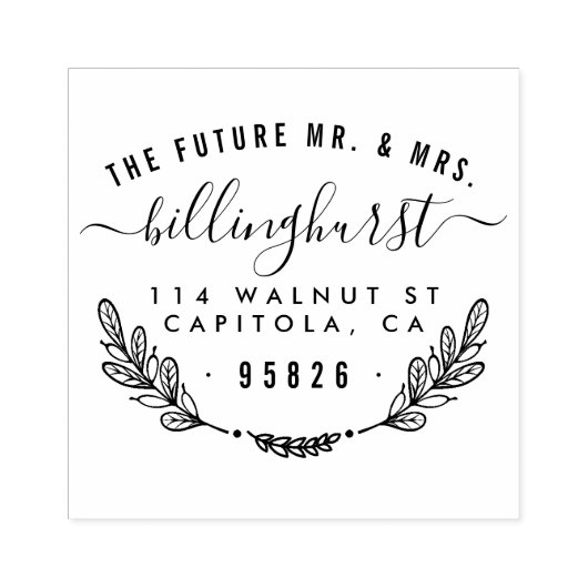 未来のミセス・スクリプ素朴ト差出人住所 ラバースタンプ (インプリント)