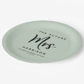 未来のミセス・セージピンクブライダルシャワー ペーパープレート (アングル)